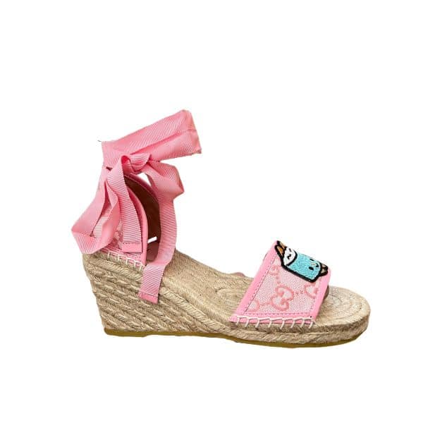 GUCCI WOMEN'S GG ESPADRILLE WITH PATCH PINK