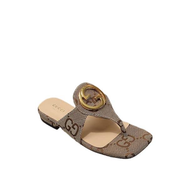 GUCCI WOMEN'S GUCCI BLONDIE THONG SANDAL BROWN