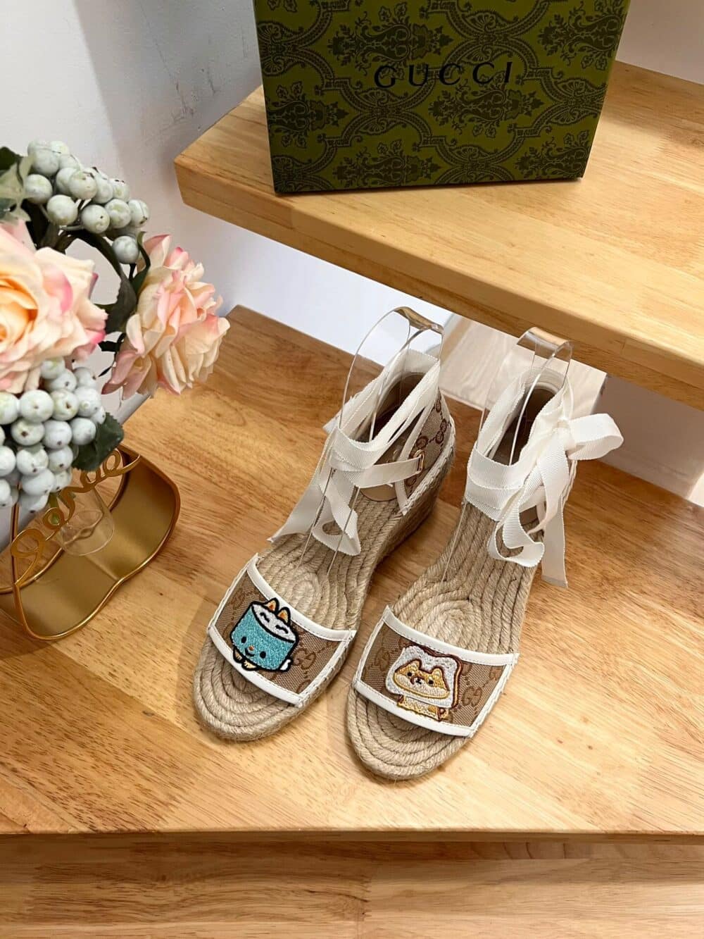 GUCCI WOMEN'S GG ESPADRILLE WITH PATCH ‎737511 FABOR 9741 - Image 5