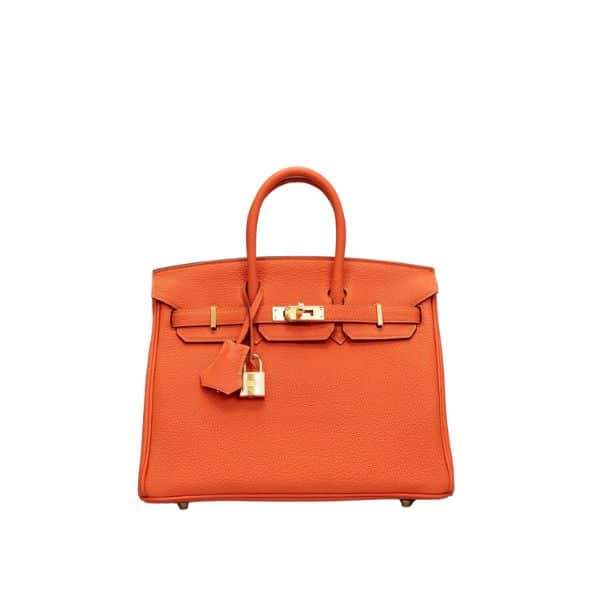 HERMES BIRKIN 35 TOGO LEATHER GOLD HARDWARE ORANGE 35CM