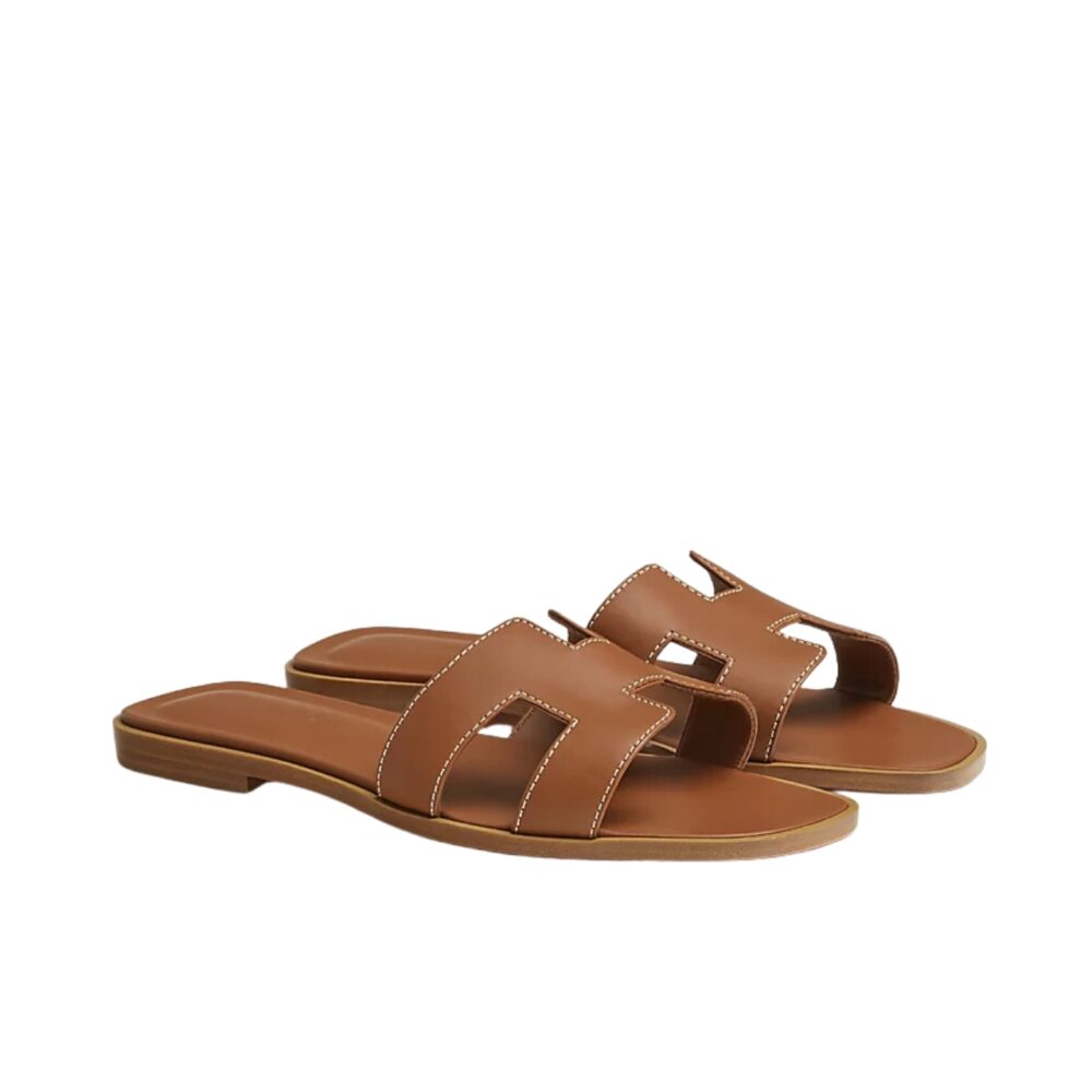 HERMES SLIPPERS FLAT ORAN BROWN H021056Z