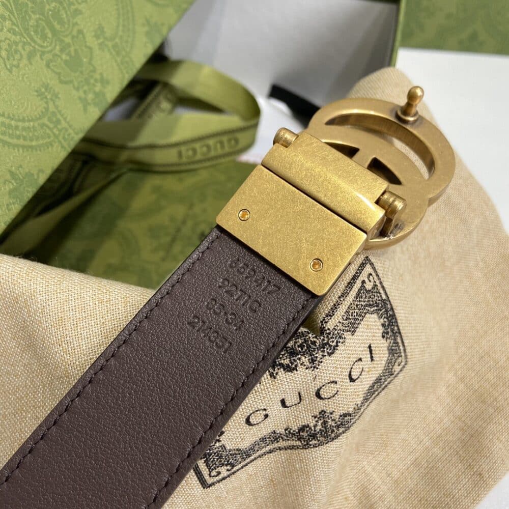 GUCCI GG MARMONT REVERSIBLE BELT BROWN LEATHER 659416 92TIC 8358 - Image 4