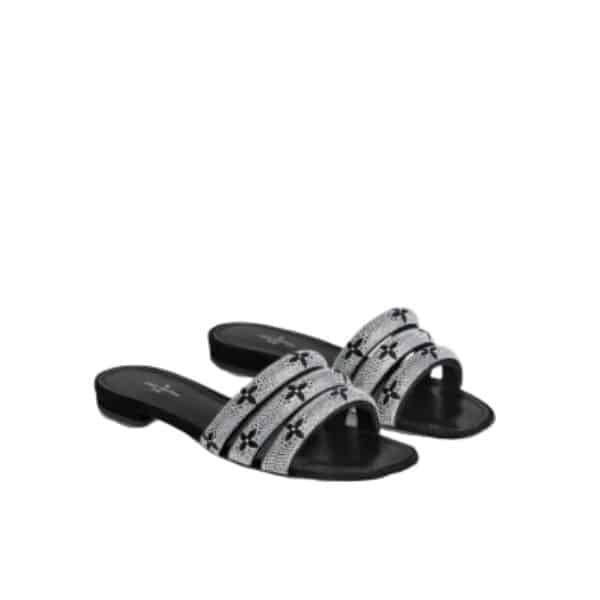 LOUIS VUITTON APPEAL FLAT MULES SLIDES BLACK 1A95T8