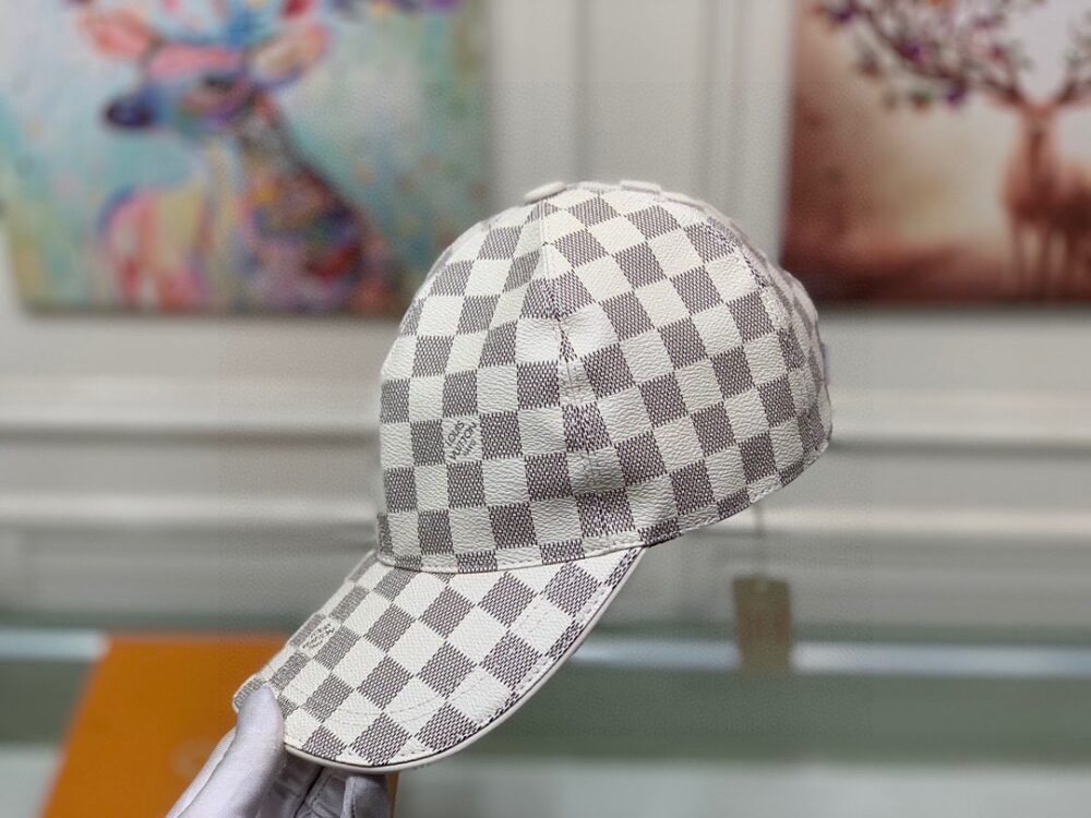 LOUIS VUITTON DAMIER AZUR COATED CANVAS CAP WHITE - Image 6