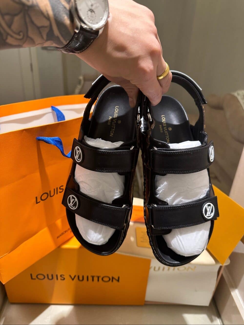 LOUIS VUITTON PASEO FLAT COMFORT SANDALS BLACK 1AB0XT - Image 7