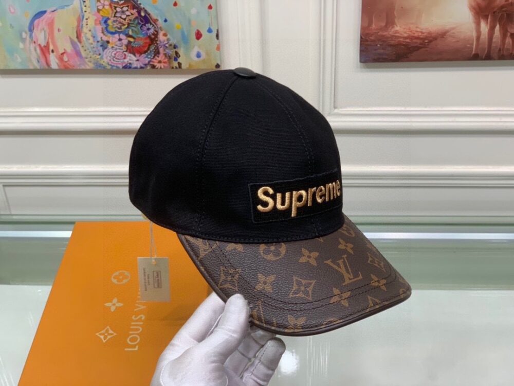 LOUIS VUITTON SUPREME LOGO CAP BLACK - Image 5