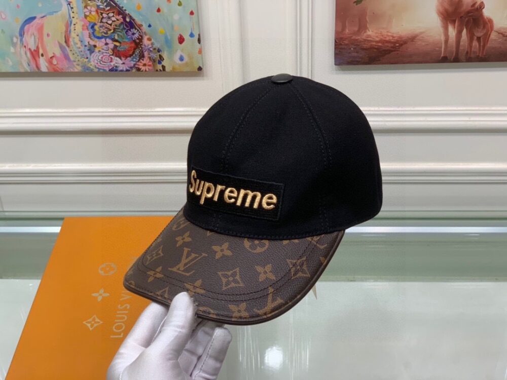 LOUIS VUITTON SUPREME LOGO CAP BLACK - Image 3