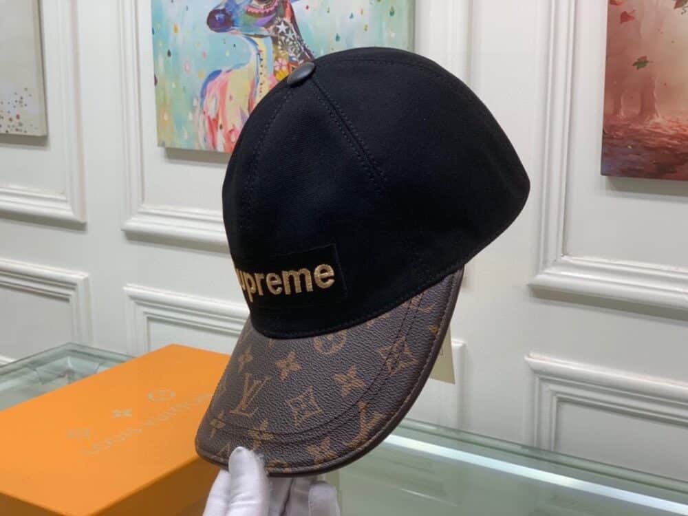 LOUIS VUITTON SUPREME LOGO CAP BLACK - Image 6
