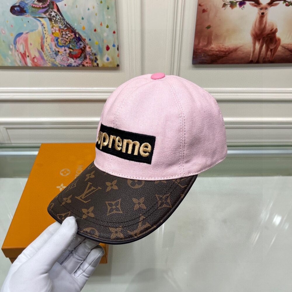 LOUIS VUITTON SUPREME LOGO CAP PINK - Image 3