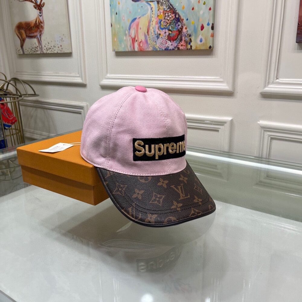 LOUIS VUITTON SUPREME LOGO CAP PINK - Image 4