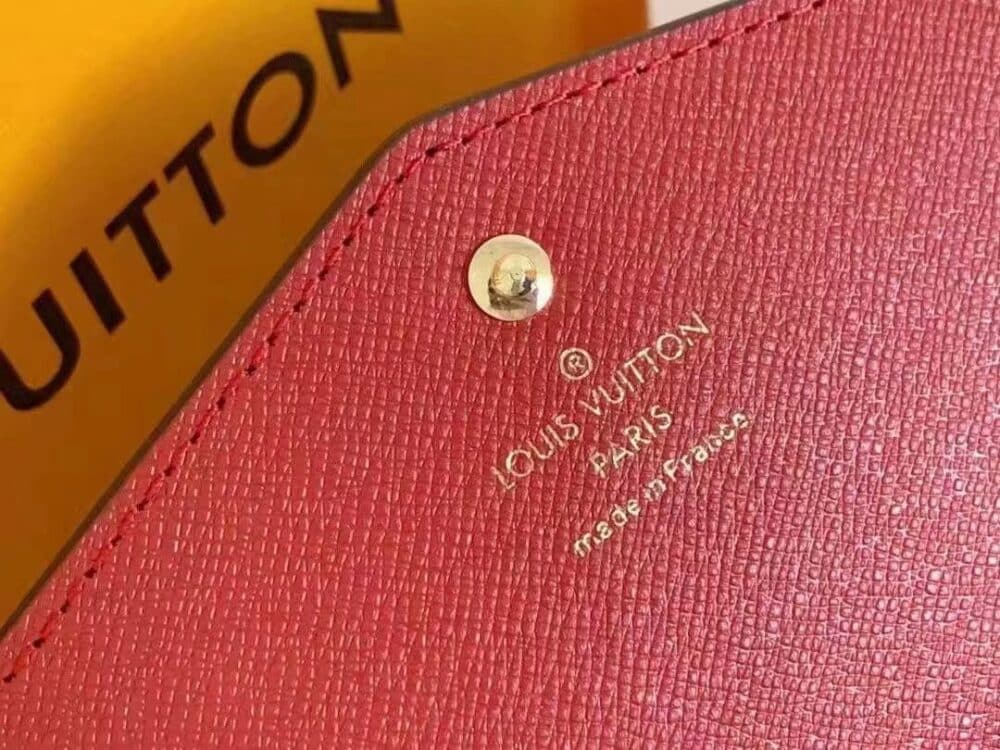 LOUIS VUITTON SARAH WALLET DAMIER EBENE RED 19 CM - Image 5
