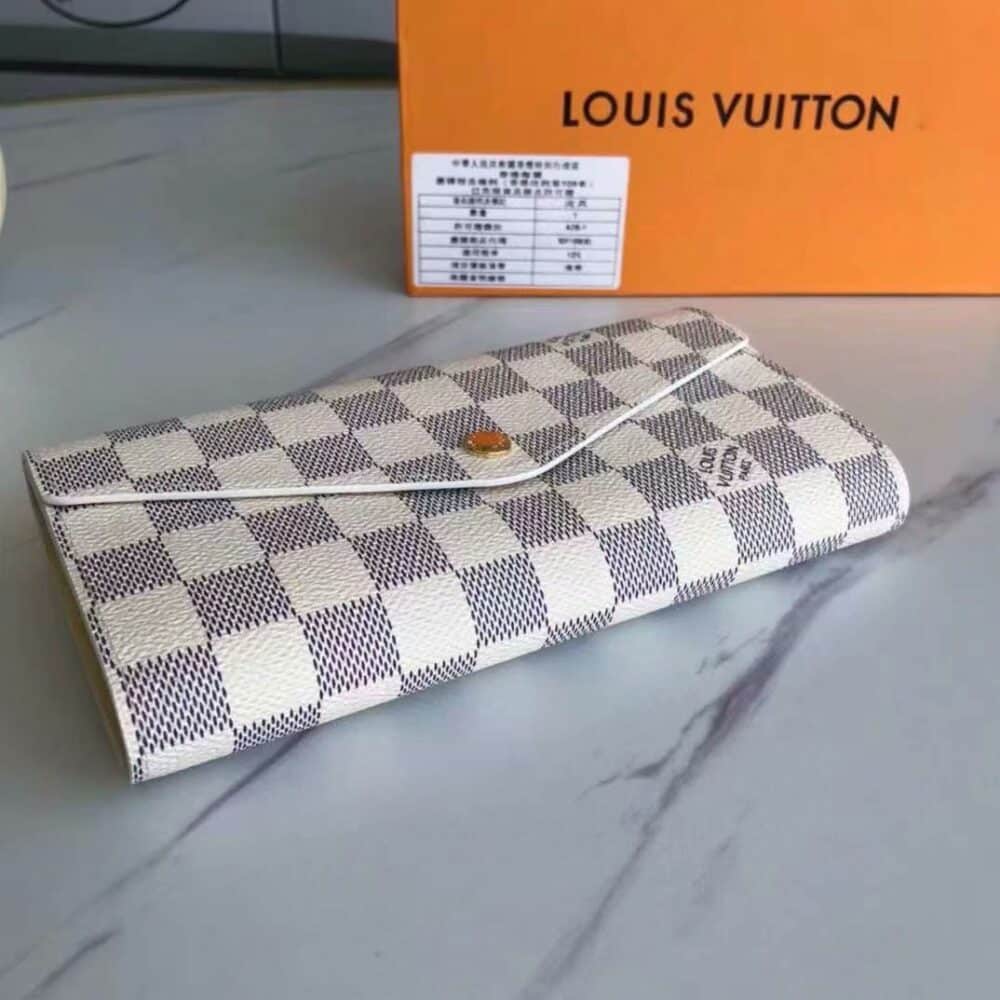 LOUIS VUITTON SARAH WALLET DAMIER AZUR 19CM N63208 - Image 4