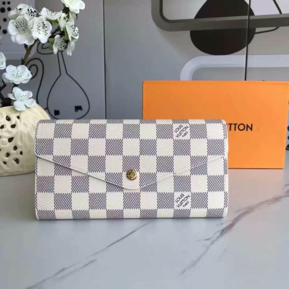 LOUIS VUITTON SARAH WALLET DAMIER AZUR 19CM N63208 - Image 6