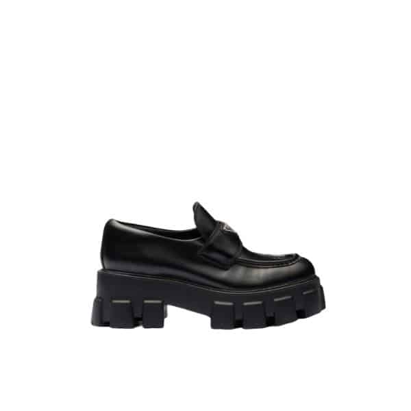 PRADA BRUSHED LEATHER MONOLITH LOAFERS 1D649MB4LF0002FB055