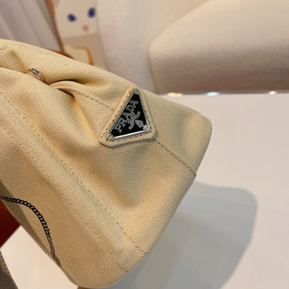 PRADA CANAPA TOTE CANVAS BAG IN BEIGE 29CM - Image 7
