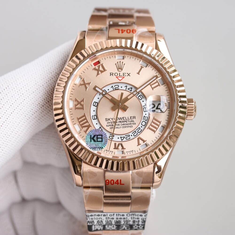 ROLEX OYSTER PERPETUAL WATCH 42MM EVEROSE GOLD 326935 - Image 4