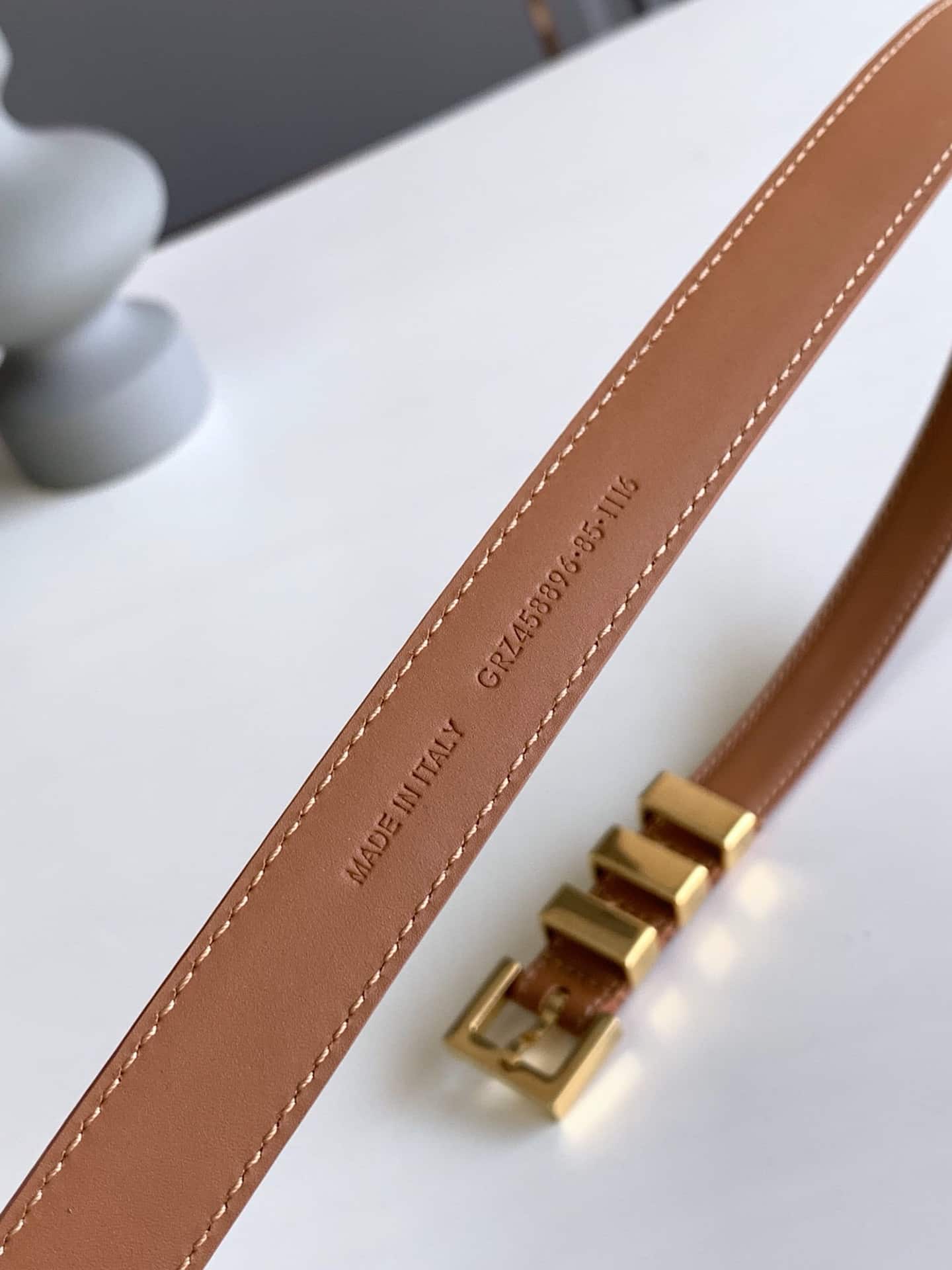 SAINT LAURENT PASSANTS BROWN AND GOLD BELT 3146292551 - Image 3