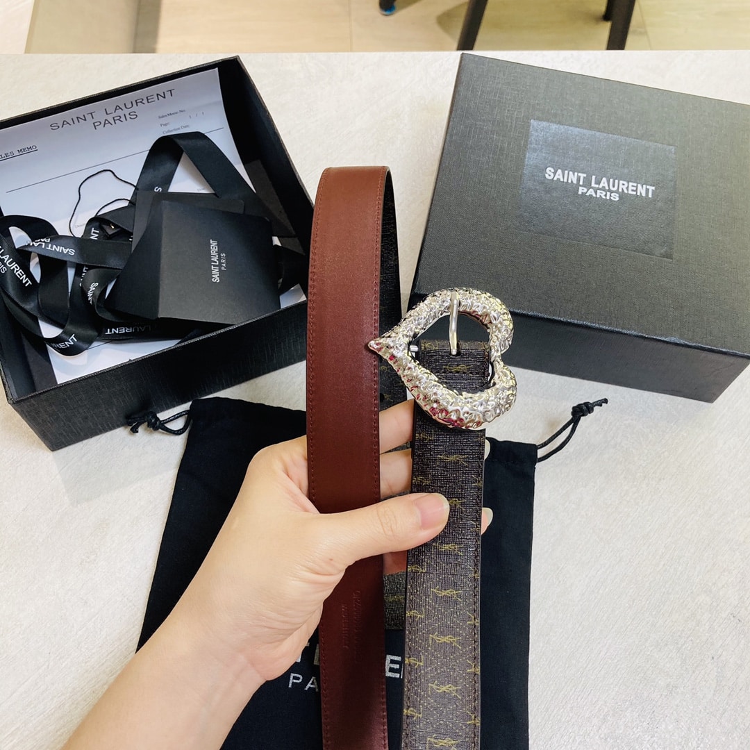 SAINT LAURENT BLACK 3 PASSANTS BLACK AND SILVER BELT 3146292551 - Image 4