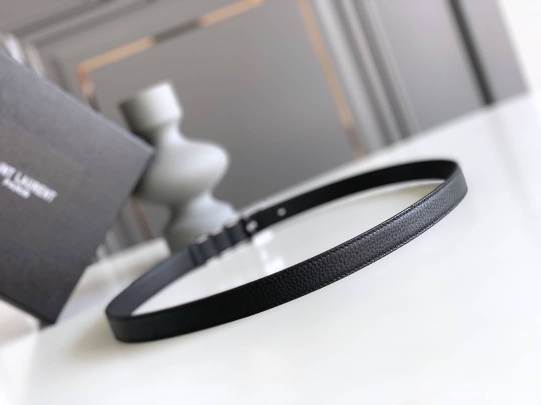 SAINT LAURENT BLACK 3 PASSANTS BLACK AND SILVER BELT 3146292551 - Image 7