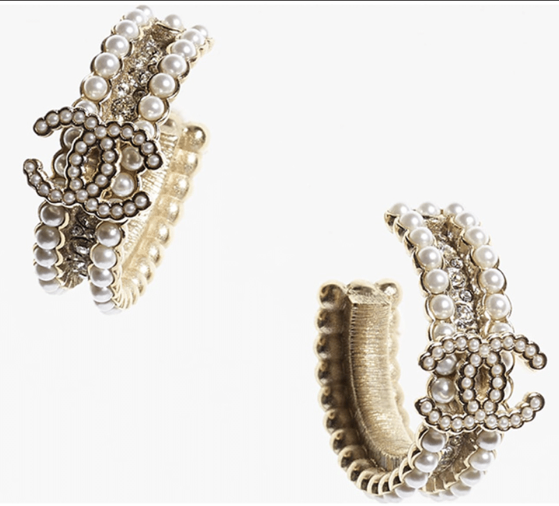 CHANEL METAL STRASS EARRINGS