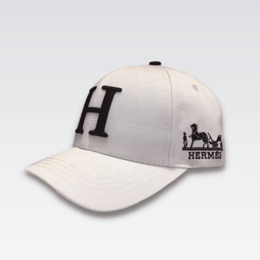 HERMES NEW CARRIAGE BASEBALL CAP WHITE