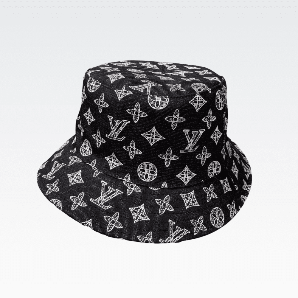 LOUIS VUITTON MONOGRAM JACQUARD DENIM BUCKET HAT BLACK