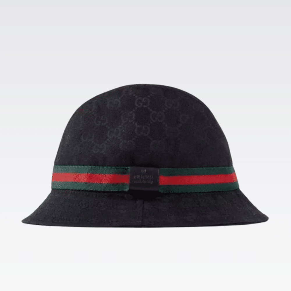 GUCCI GG SSIMA SOFT WEB FEDORA HAT BLACK