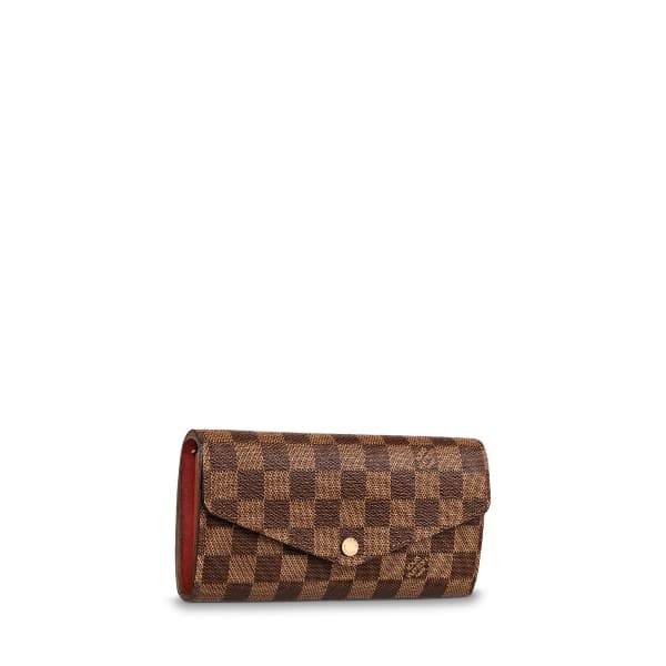 LOUIS VUITTON SARAH WALLET DAMIER EBENE RED 19 CM