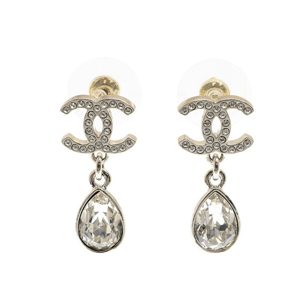 CHANEL CC EARRINGS METAL SILVER AB7112 B06756 NF456