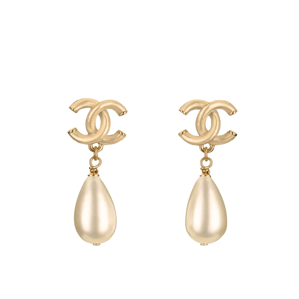 CHANEL CC PEARL DROP EARRINGS A98327