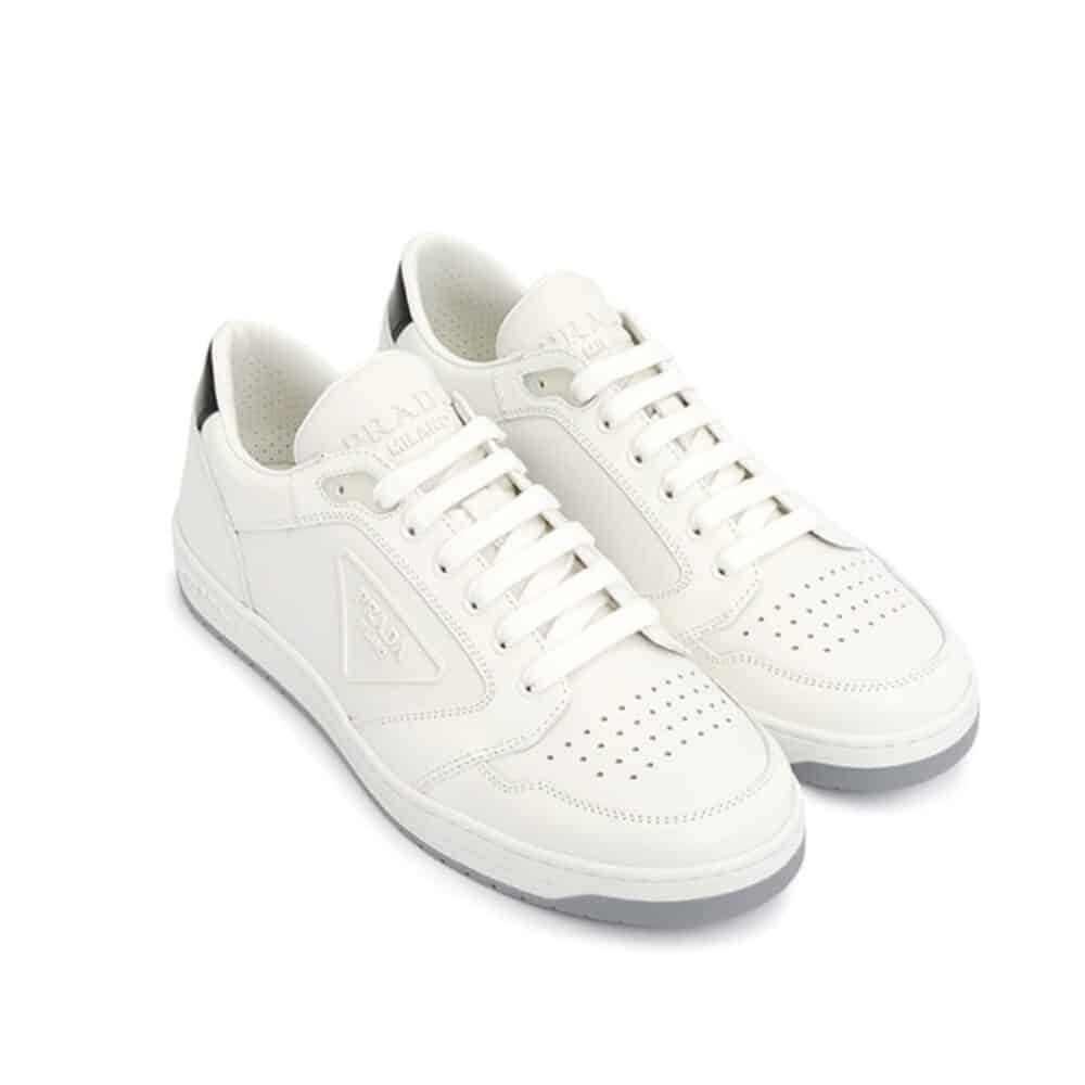 PRADA DISTRICT LEATHER SNEAKERS WHITE 1E790M 3LJ6 F097W F 030