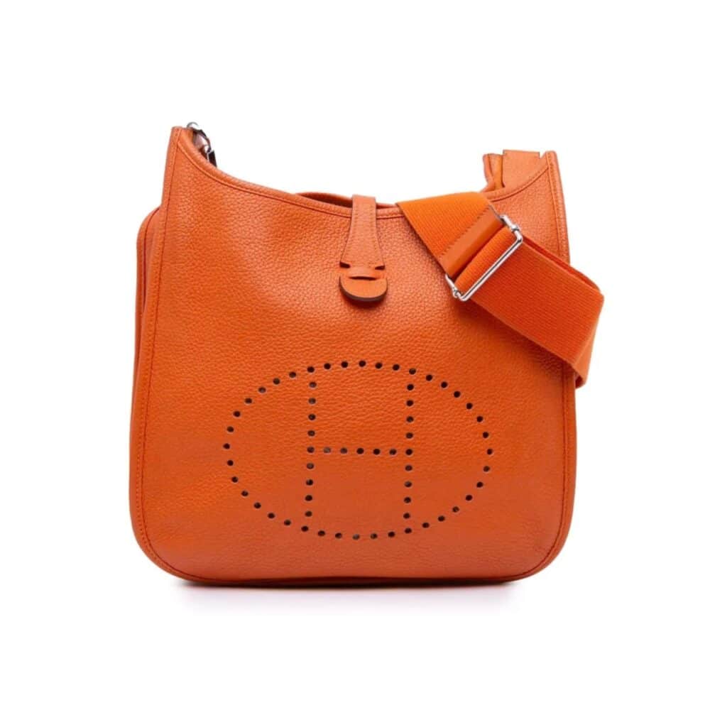 HERMES CLEMENCE EVELYNE PM 25CM ORANGE FEU