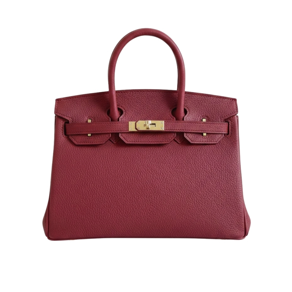 Hermes Birkin 35 Togo Leather Gold Hardware Dark Red 35Cm