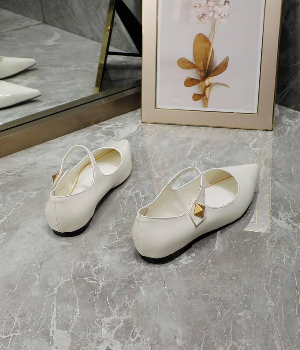 Alternative view of VALENTINO GARAVANI TIPTOE PATENT LEATHER BALLET FLATS IVORY 2W2S0GC3ERU098