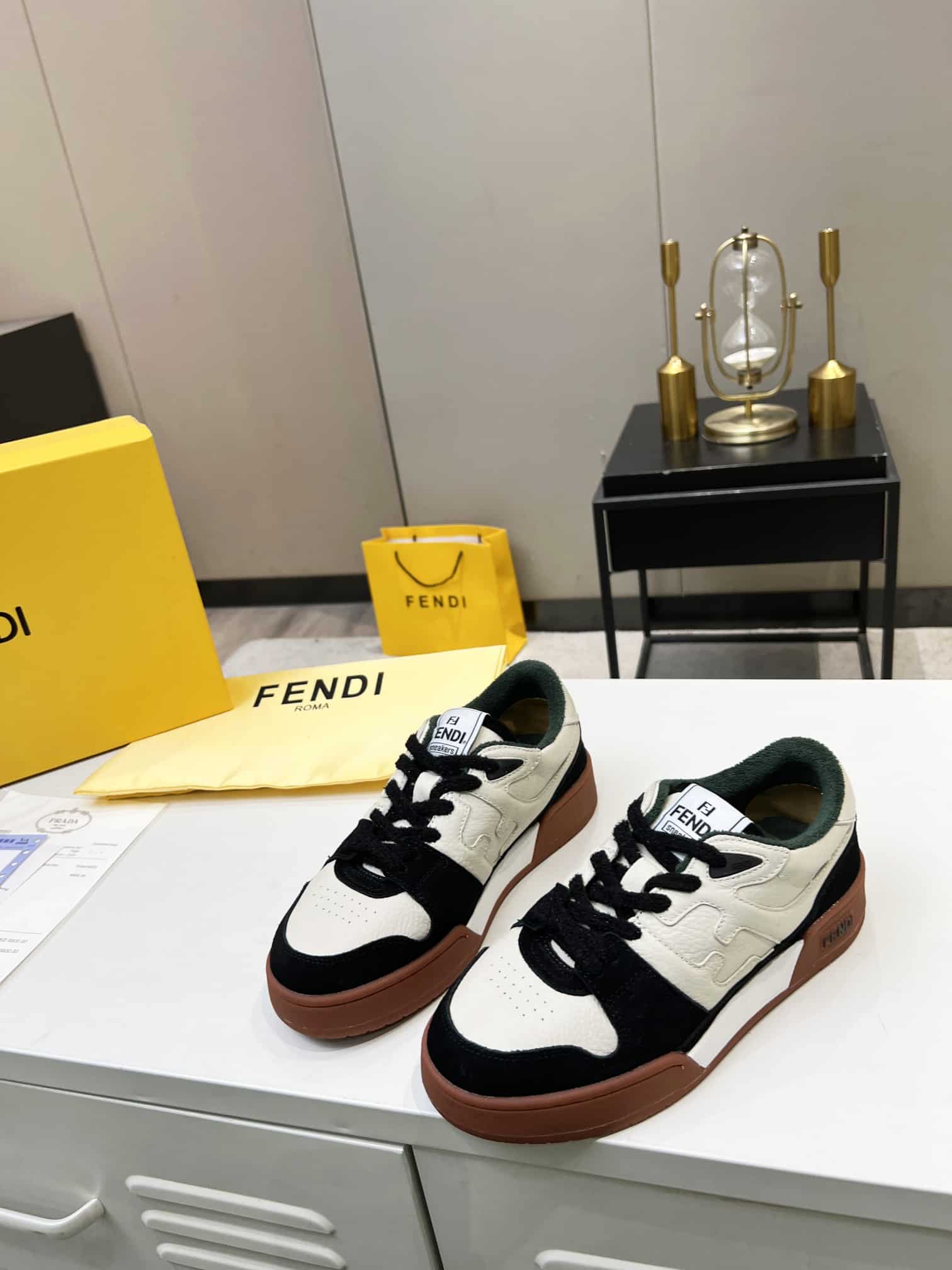 FENDI MATCH LOW TOPS SUEDE BLACK 8E8252AHH2F1FZB - Image 7