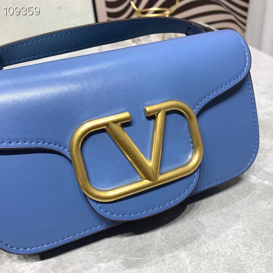 VALENTINO LOCÒ SMALL SHOULDER BAG IN CALFSKIN ULTRAMARINE WB0K53ZXLQ34 - Image 5