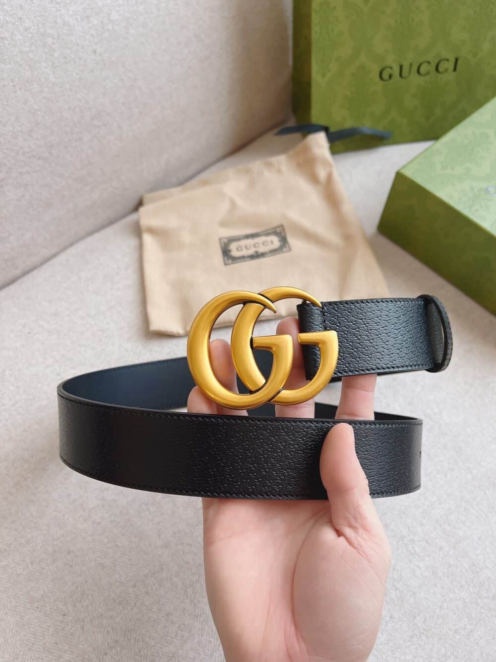 GUCCI MAMON GG GOLD LOGO BELT 4CM - Image 7