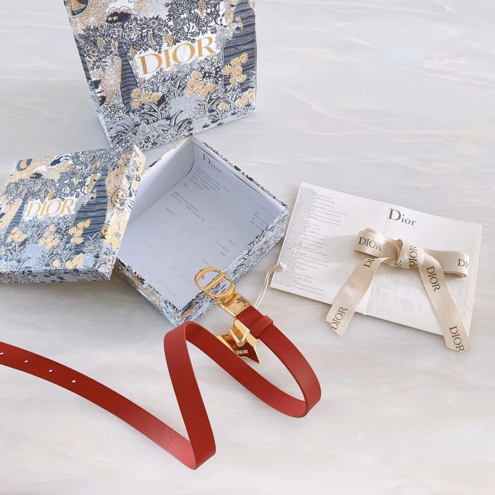 Alternative view of DIOR 30 MONTAIGNE REVERSIBLE BELT RED 2CM