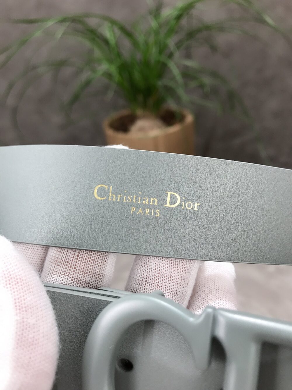 Alternative view of DIOR 30 MONTAIGNE LEATHER BELT GREY 3CM