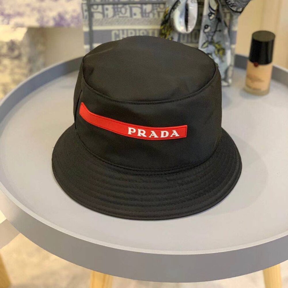 PRADA TECHNICAL FABRIC BUCKET HAT BLACK - Image 4