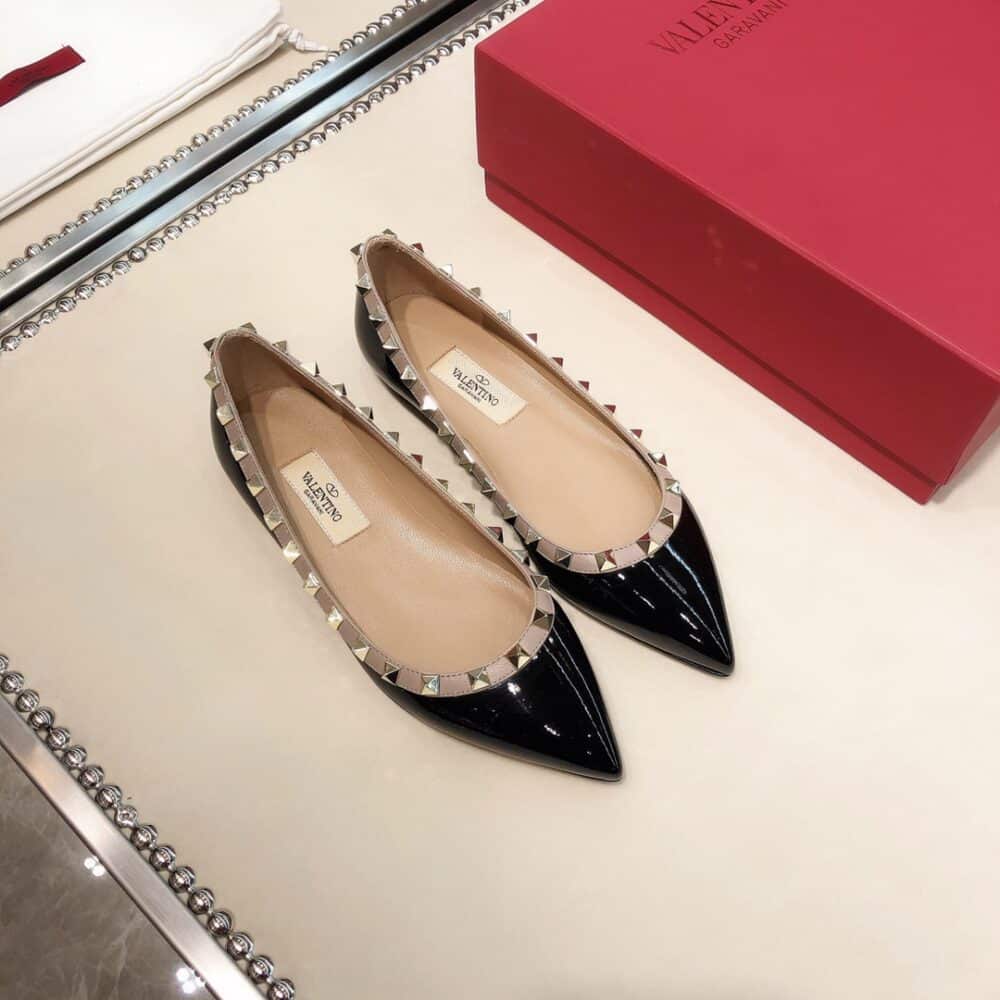Alternative view of VALENTINO PATENT ROCKSTUD BALLET FLAT BLACK 5W2S0403VNW N91