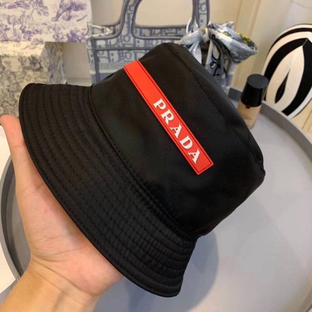 PRADA TECHNICAL FABRIC BUCKET HAT BLACK - Image 5