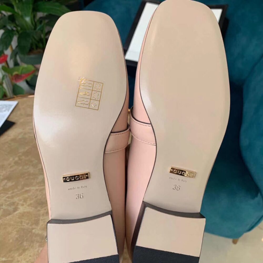 GUCCI WMNS LEATHER LOAFERS MOCCASINS DOUBLE G PINK 602496 C9D00 5909 - Image 4
