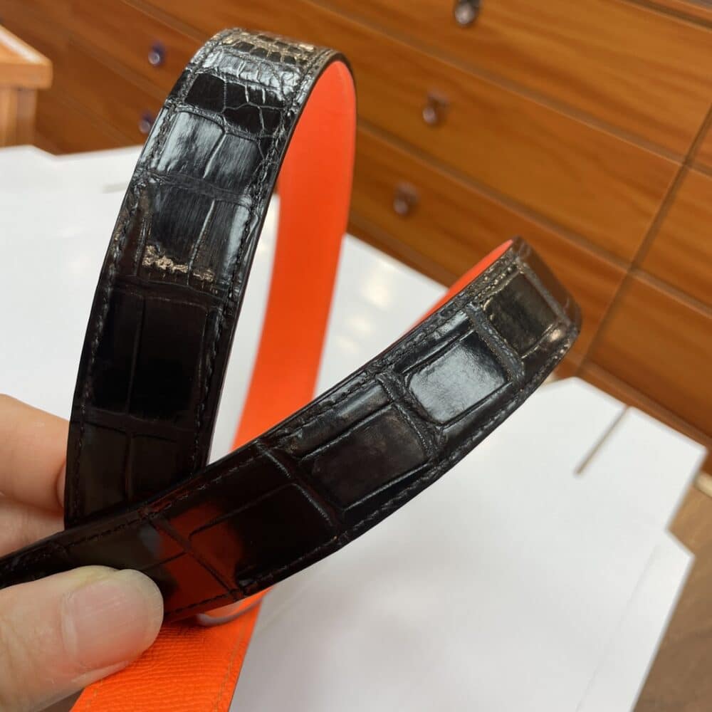 Alternative view of SALVATORE FERRAGAMO GANCINI LEATHER BELT WITH GOLD METAL PEARLS BUCKLE 2.5CM