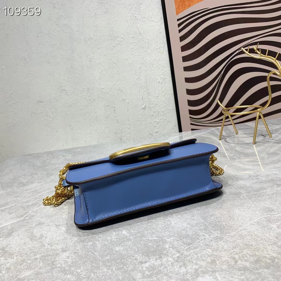 VALENTINO LOCÒ SMALL SHOULDER BAG IN CALFSKIN ULTRAMARINE WB0K53ZXLQ34 - Image 4