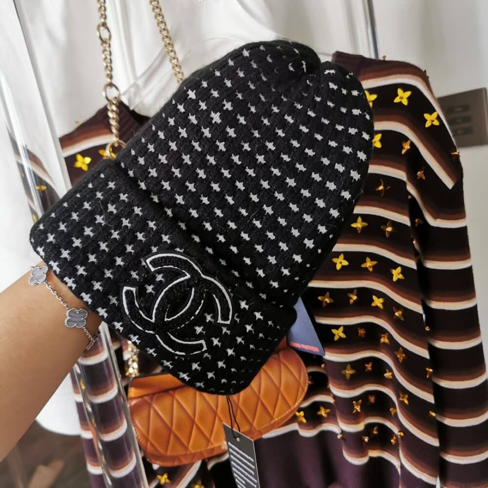 Alternative view of CHANEL CC WOOL BEANIE BLACK