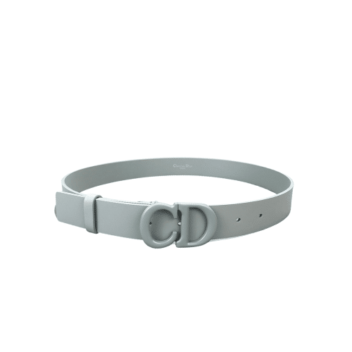 DIOR 30 MONTAIGNE LEATHER BELT GREY 3CM