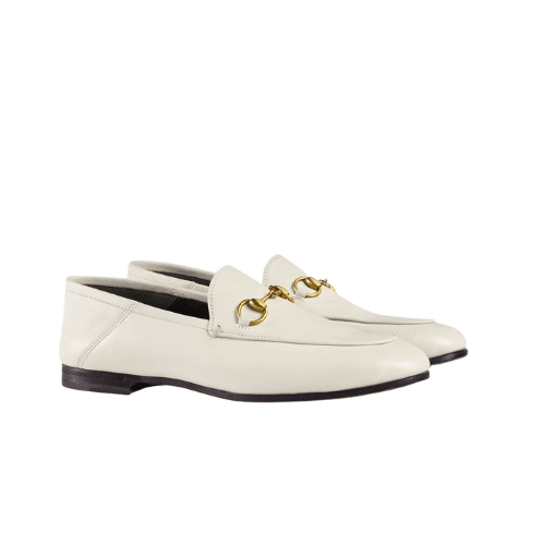GUCCI WOMEN'S LEATHER HORSEBITS LOAFERS WHITE 414998 DLC00 9022