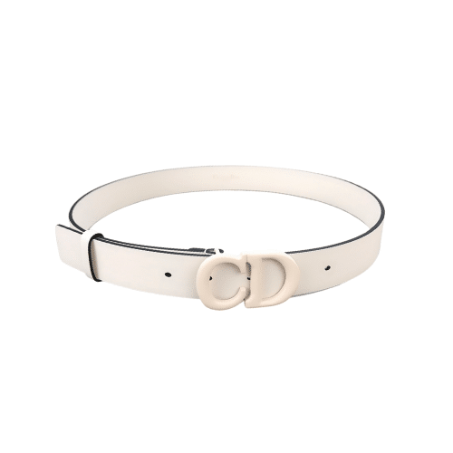 DIOR 30 MONTAIGNE LEATHER BELT WHITE 2CM