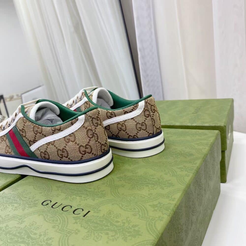 GUCCI TENNIS 1977 SNEAKER BEIGE ABONY 606111 HVK20 9766 - Image 10